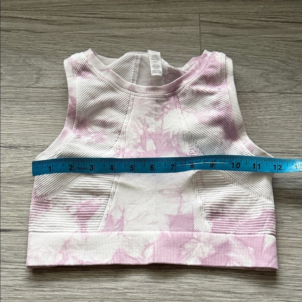 Aerie Offline Seamless Soft Pink and White Tie Dye Tank/Bra Top - Picture 6 of 7